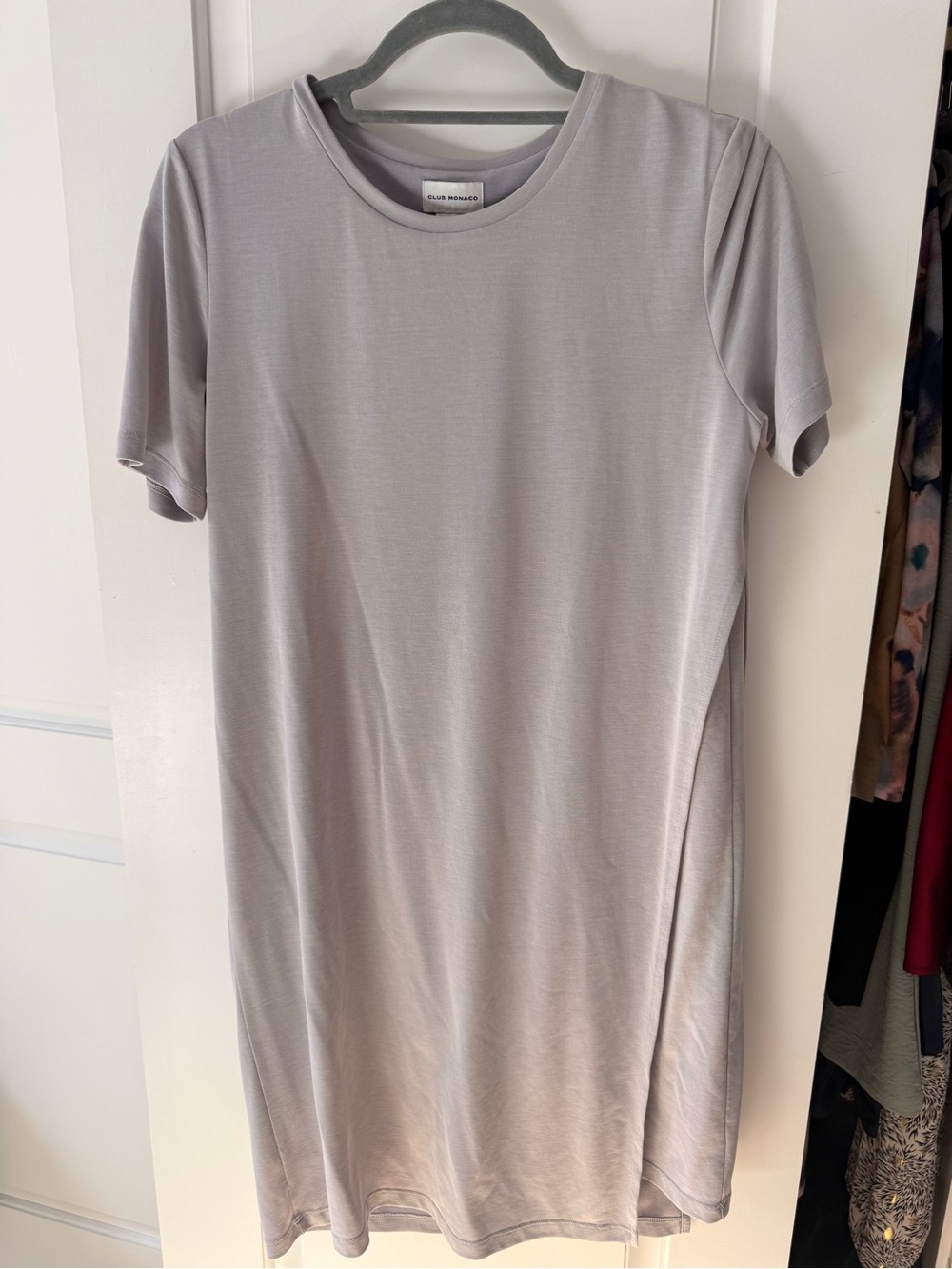 Club Monaco Crewneck T-Shirt Dress - Light Gray